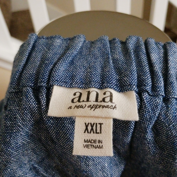 ANA Linen/ Rayon Tank Blue XXLT NWT - Picture 4 of 5